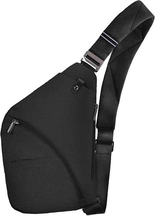 Crossbody Sling Bag, Water-Resistant Anti Theft Chest Pack, Minimalist Commuter Daypack for Travel Hiking Work