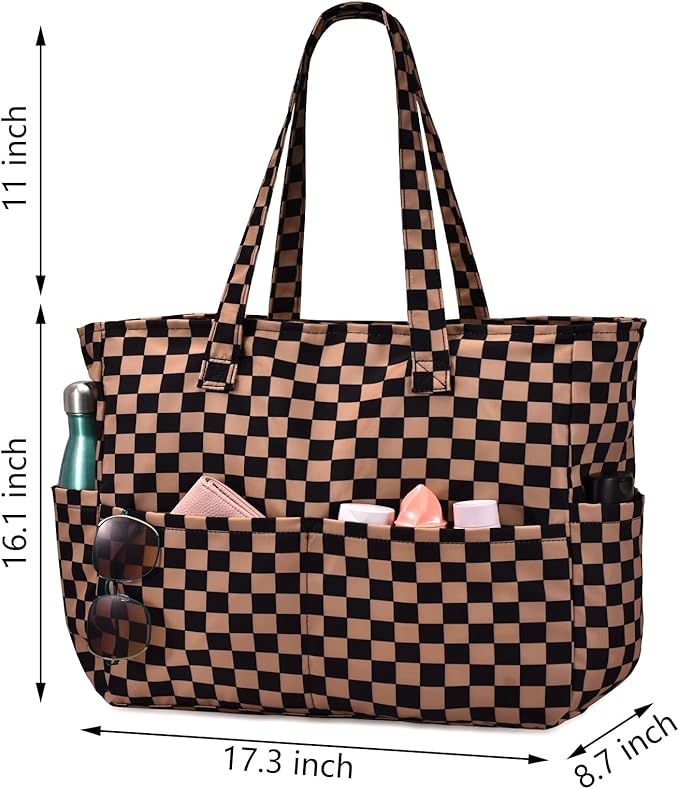 oscaurt Beach Bags for Women Large Waterproof Sandproof Beach Tote Swim Pool Bag with Zipper for Travel Vacation Essentials