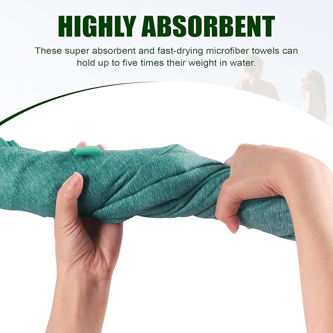 Quick Dry Microfiber Camping Towel,Large Beach Travel Gym Body Hiking Swimming Pool Towel (Light Green, 30X60 Inch)