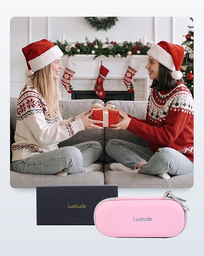 Luxtude Double Glasses Case Hard Shell, Double Eyeglass Case Dual Sunglasses Cases, Travel Sunglasses Organizer for Women Men