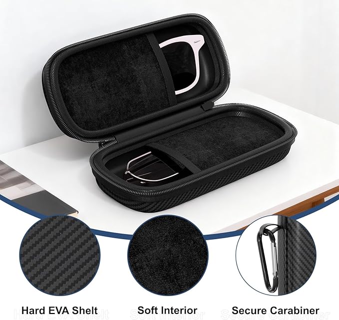 Travel Sunglasses Organizer, Hard Shell Sunglass Case Adjustable Slots for Multiple Sunglass Eyeglass Case