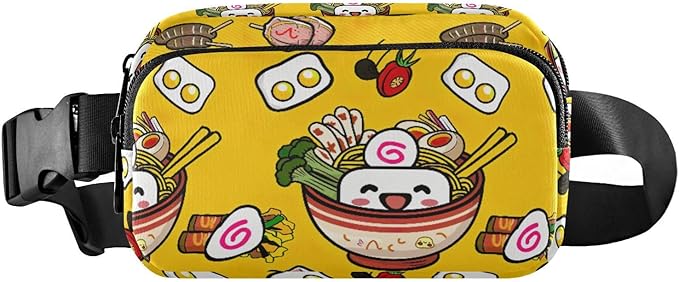 Kawaii Noddle Fanny Pack for Women Men Water Resistant Fashion Waist Packs with Adjustable Strap Belt Bag for Travel Workout Jogging Hiking 21219006