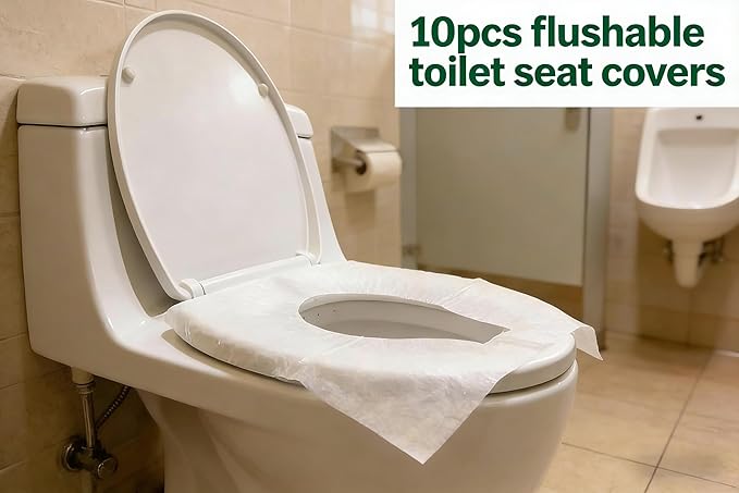 Disposable Toilet Seat Covers, Flushable Travel Disposable Toilet Seat Covers for Adults Kids Potty Training, Travel Essential Accessories for Airplane, Road Trips, Camping (20)