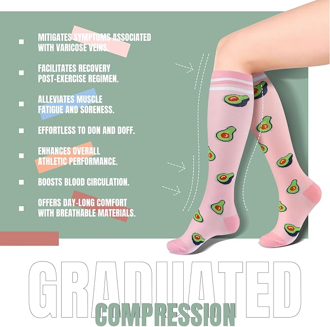 bropite Compression Socks for Women & Men 8 Pairs Circulation-Compression Socks 20-30 mmhg-Best for Running,Nurse,Travel,Yoga