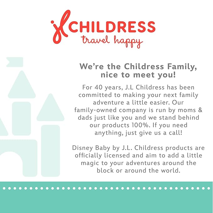 Disney Baby by J.L. Childress Reusable Wet Wipes Case Pouch - Refillable Baby Wipes Dispenser, Travel Essential for On the Go, Portable Holder with Wrist Strap - Princess, 2 Pack