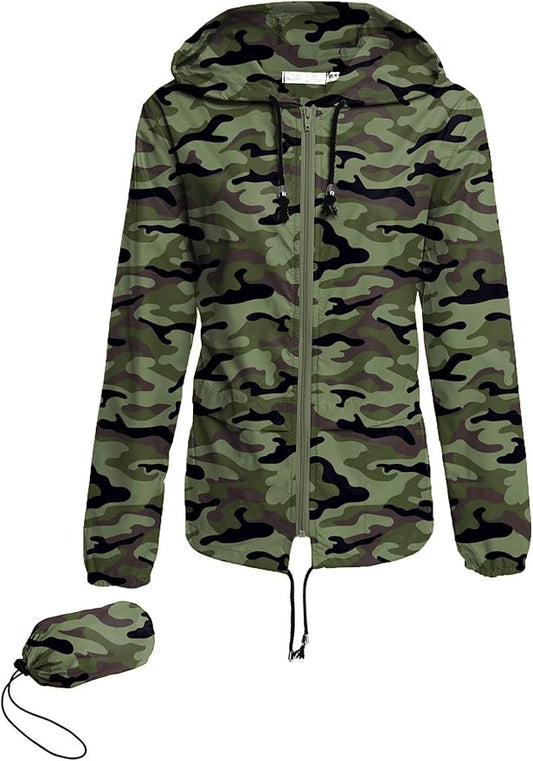 Avoogue Raincoat Women Lightweight Waterproof Rain Jackets Packable Outdoor Hooded Windbreaker