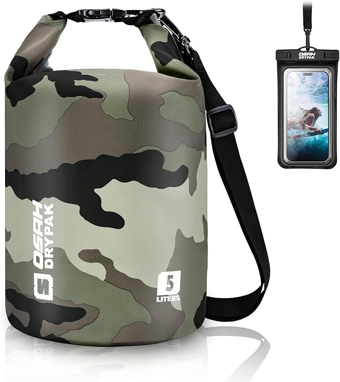 Waterproof Dry Bag, 5L/10L/20L/30L/40L Roll Top Lightweight Storage Backpack with Phone Case for Women & Men, Floating Waterproof Sack for Travel, Swimming, Kayaking, Paddle Board, Camping & Beach