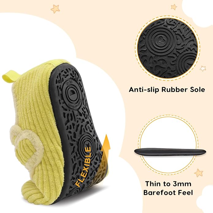 LeIsfIt Toddler Slippers Boys Girls House Shoes Soft Warm Kids House Slippers Slip on Cozy Bedroom Sock Shoes Non-slip Indoor Outdoor Slipper Shoe