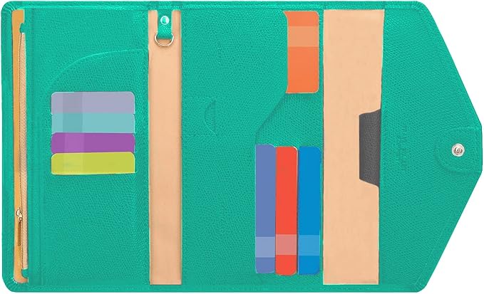 ZOPPEN Mulit-purpose Rfid Blocking Passport Holder Travel Wallet (Ver.4) Passport and Vaccine Card Holder ComboTri-fold Document Organizer Travel Essentials