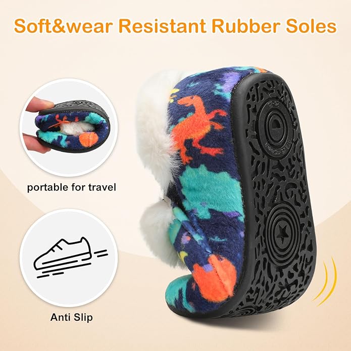 Centipede Demon Toddler Slippers for Boys Girls Slip on Kids Baby Toddlers House Shoes Lightweight Barefoot Furry Sock Shoes Indoor Outdoor Warm Walking Shoes