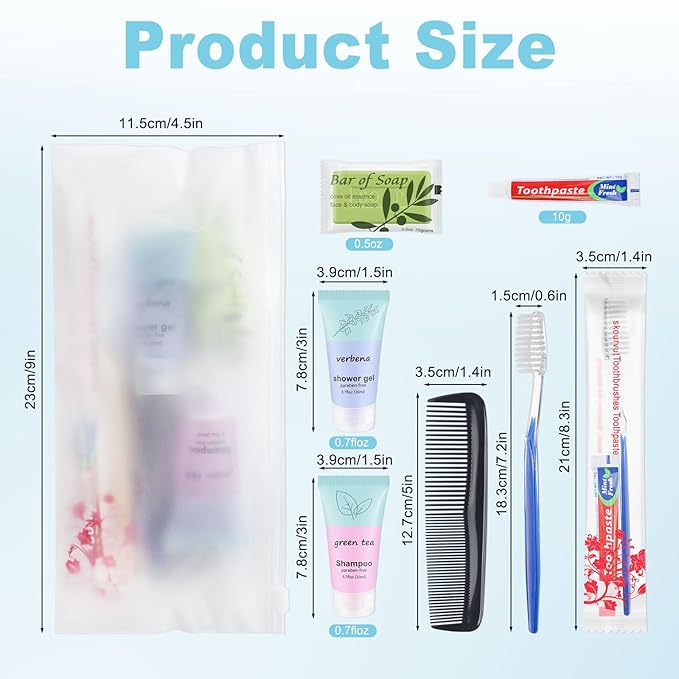 Homeless Hygiene Kit for Donations,Bulk Basic Toiletry Kits Care Package Supplies in Zip Pouch,Homeless Kits Travel Toiletry Bulk for Homeless Shelters Charity Men Women (Pack of 5)