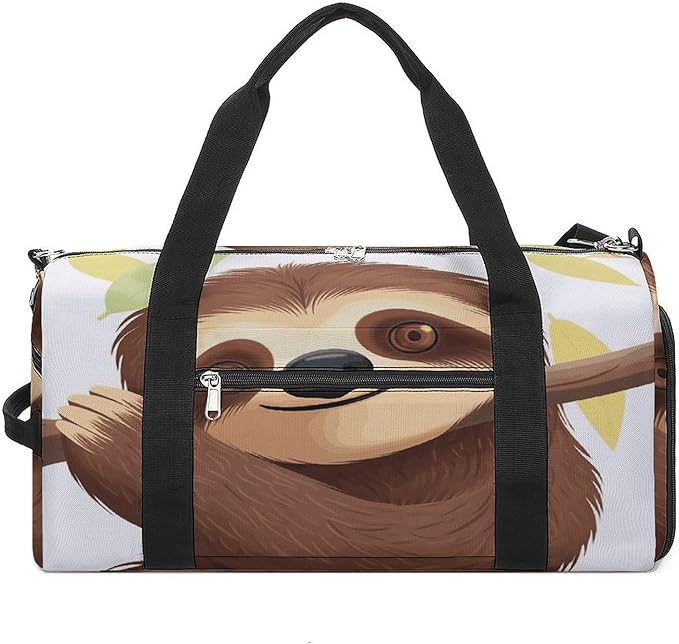 Sloth Gym Bag Lightweight ，Travel Duffle Bag with Shoe Compartment，Gym Bag for Women for Overnight, Weekend, Yoga, Gym, Business Trips, Sport And Hospital.