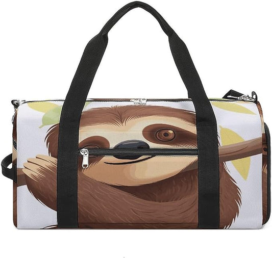 Sloth Gym Bag Lightweight ，Travel Duffle Bag with Shoe Compartment，Gym Bag for Women for Overnight, Weekend, Yoga, Gym, Business Trips, Sport And Hospital.