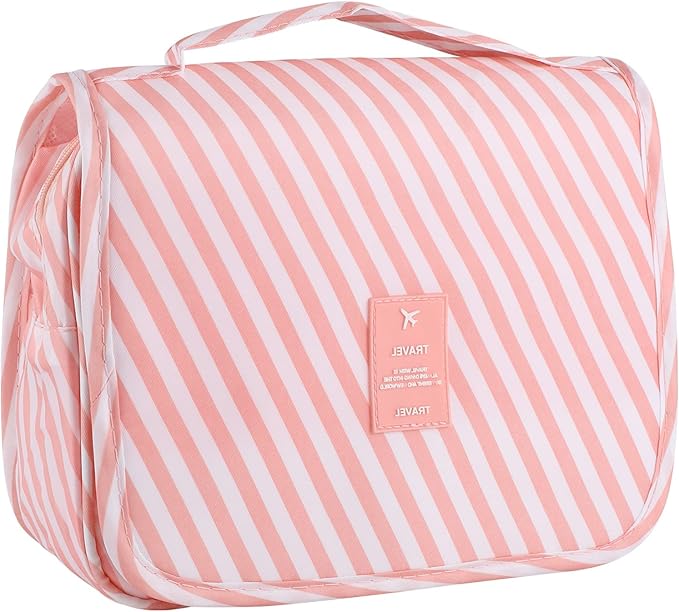 Pengxiaomei Toiletry Bag, Waterproof Hanging Cosmetic Bag Portable Travel Makeup Pouch Bathroom Bag Stocking Stuffers for Women Girls Christmas Gifts(Pink)
