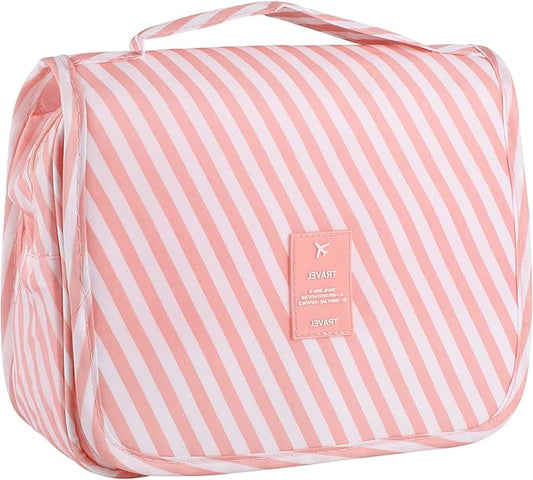 Pengxiaomei Toiletry Bag, Waterproof Hanging Cosmetic Bag Portable Travel Makeup Pouch Bathroom Bag Stocking Stuffers for Women Girls Christmas Gifts(Pink)