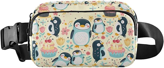 Cute Penguin Fanny Pack for Women Men Water Resistant Fashion Waist Packs with Adjustable Strap Belt Bag for Travel Workout Jogging Hiking 21220165