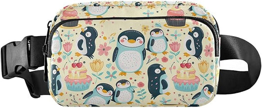 Cute Penguin Fanny Pack for Women Men Water Resistant Fashion Waist Packs with Adjustable Strap Belt Bag for Travel Workout Jogging Hiking 21220165