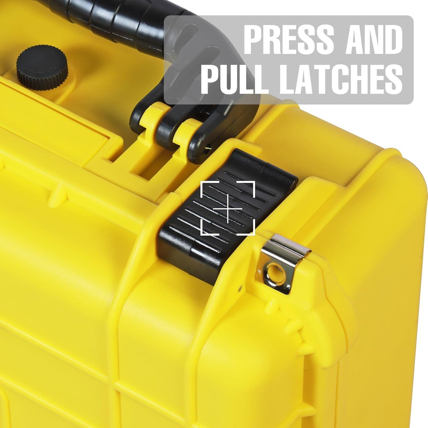 16x 12.8x 6.8 Inch Hard Case, Portable Weather Waterproof Protective Camera Case with Customizable Foam, Fit Use of Drones, Camera, Equipments, Yellow