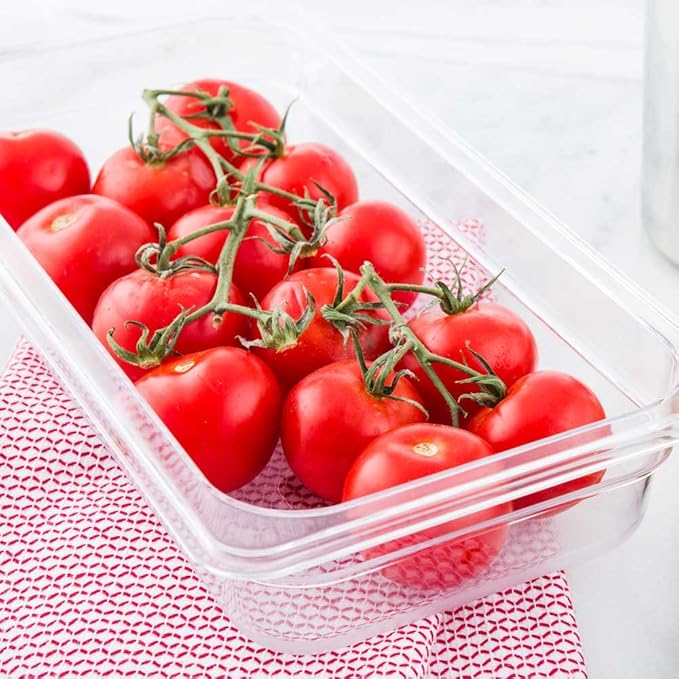 Restaurantware-2.5 Inch Deep Food Pans, 10 1/3 Size Commercial Food Storage Container - Freezable, Break-Resistant, Clear Plastic Cold Pans, Dishwashable, For Kitchens, Restaurants, Or Cafeterias