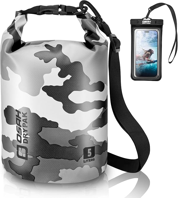 Waterproof Dry Bag, 5L/10L/20L/30L/40L Roll Top Lightweight Storage Backpack with Phone Case for Women & Men, Floating Waterproof Sack for Travel, Swimming, Kayaking, Paddle Board, Camping & Beach
