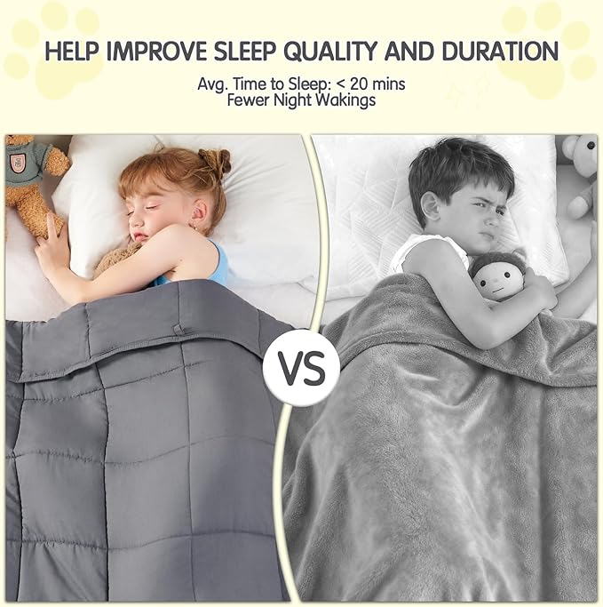 yescool Weighted Blanket 10 Pounds Twin Cooling Weighted Lap Blanket, Grey Heavy Blanket for Sleeping, Weighted Throw Blanket Gifts for 80-110lbs, 40" x60