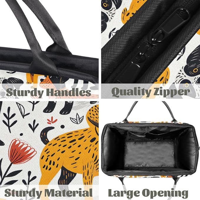 Multipurpose Duffle Bag, Waterproof Carry On Bag with Spacious Design, Cute Dogs Gym Bags, 15.2x8.3x11.6in