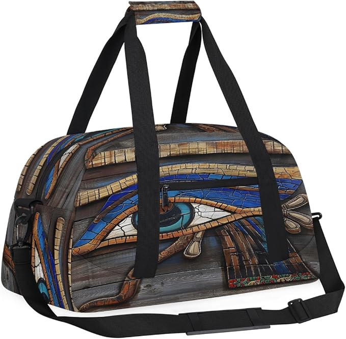Travel Duffle Bag for travel duffle bag sports Girls Boys Kids Egyptian Eyes Lightweight Overnight Sleepover Weekender Bags Small Dance Gym Sport Bag Teens Carry-On Size Workout Bag