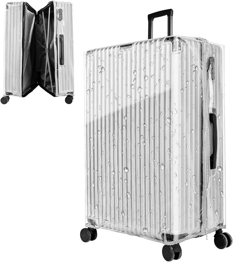 Yotako Upgraded Zippered Clear PVC Suitcase Cover, 28 Inch Luggage Covers for Suitcase Luggage Protector Cover 28''
