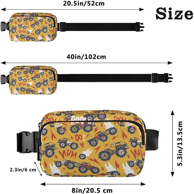 Funny Trunk Car Fanny Pack for Women Men Water Resistant Fashion Waist Packs with Adjustable Strap Belt Bag for Travel Workout Jogging Hiking 21219361