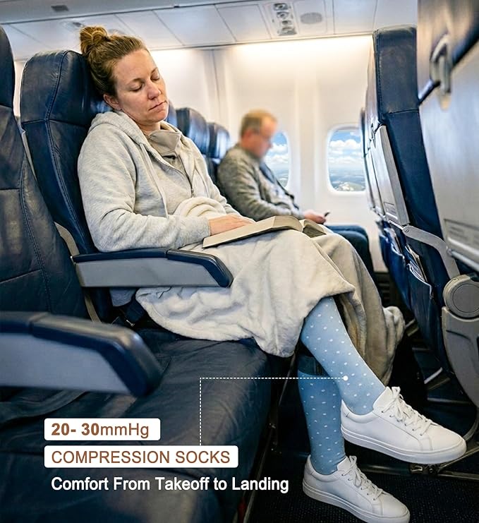 Cotton Compression Socks for Women&Men Knee High Cute Support Sock for Nurses, Pregnancy, Flying