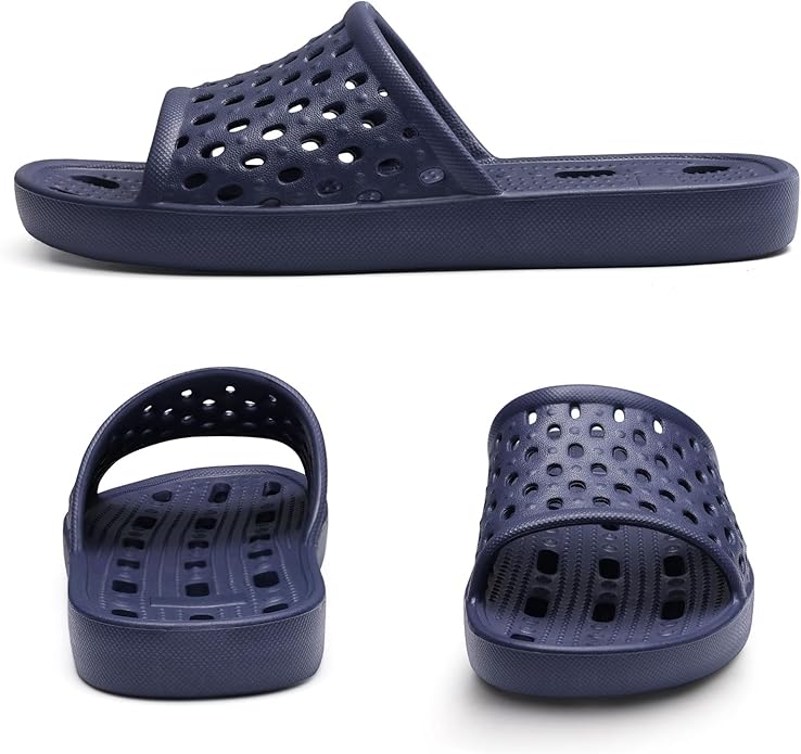 Litfun Shower Shoes for Women Non-Slip Quick Dry Shower Slippers Lightweight Pool Sandals with Drain Holes for College Dorm, Beach, Bathroom & Gym