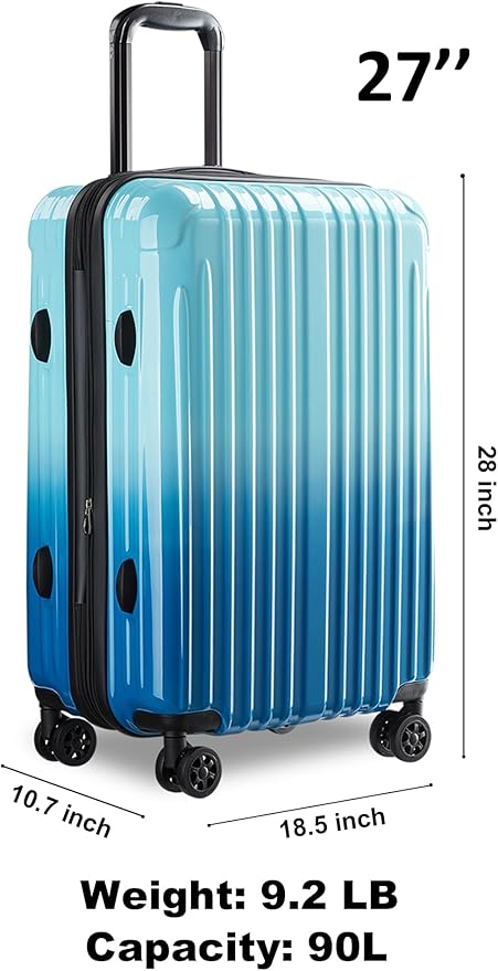 27 inch Luggage - Airline Approved Suitcases with Spinner Wheels, Built-In TSA Lock，Hard Shell Expandable Suitcases