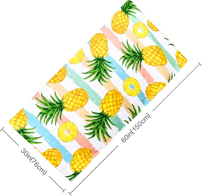 LIVILAN Pineapple Beach Towel, 30" x 60" Large & Lightweight, Soft Microfiber, Absorbent, Quick Dry, Sand Free, Ideal for Pool, Bath, Swim, Travel, Unique Yellow Pineapple Gifts