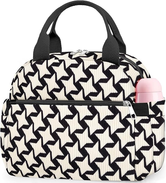 Lunch Bag Lunch Box for Women, Cute Corduroy Insulated Reusable Work Leakproof Simple Adults Large Lunch Boxes Tote Bag Men Cooler Bag