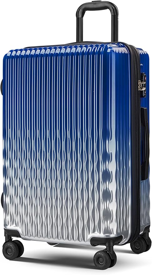 Checked 22 inch Luggage, ABS+PC Hardshell Suitcase Lightweight Large Travel Luggage with Spinner Wheels & TSA Lock