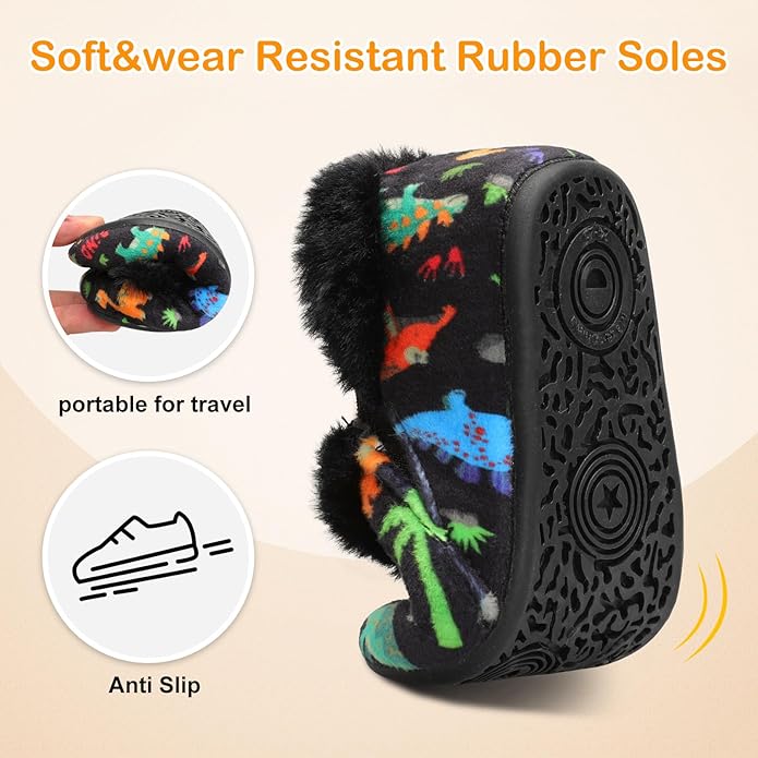 Centipede Demon Toddler Slippers for Boys Girls Slip on Kids Baby Toddlers House Shoes Lightweight Barefoot Furry Sock Shoes Indoor Outdoor Warm Walking Shoes