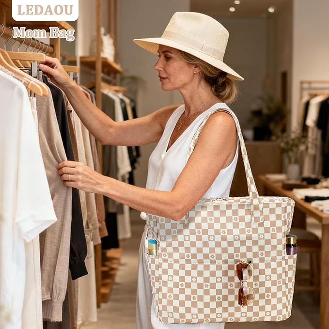 LEDAOU Beach Bag Waterproof Sandproof Women Beach Tote Pool Bag with Zipper for Swim Gym Grocery Travel with Wet Pocket | Sandproof, with Zipper, for Gym, Grocery, Travel, with Wet Pocket