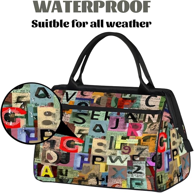 Colorful Graffiti Overnight Weekender Bag for Women Men Travel Duffel Bags Waterproof Luggage Carry on Sports Yoga Gym Bag