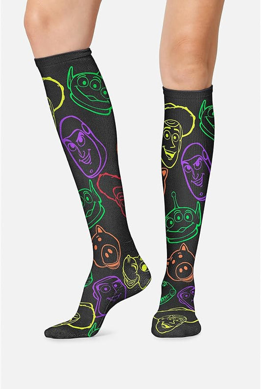 Cherokee Women's 10-15mmHg Compression Socks – Fun Print Knee Highs with Light Support, Soft Feel - PRINTSUPPORT