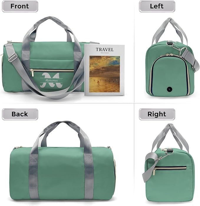 Personalized Tactical Gym Bag For Men，Custom Travel Duffel Bag with Name，Sports Workout Travel Bag with Shoes Compartment-Green letter
