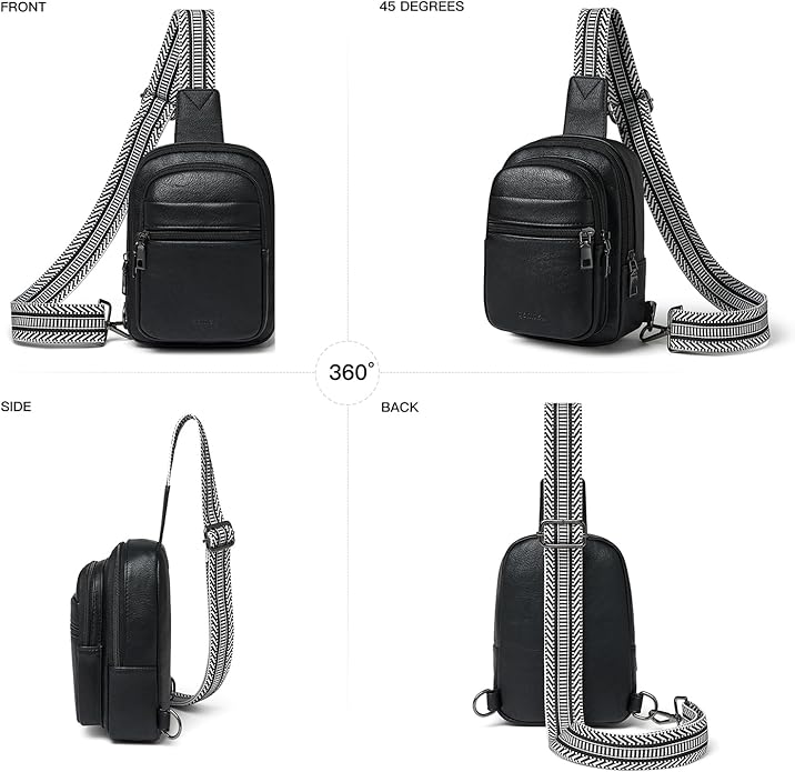Sling Bag For Women Faux Leather Small Casual Daypack Backpack Fanny Pack Crossbody Chest Bags Purse
