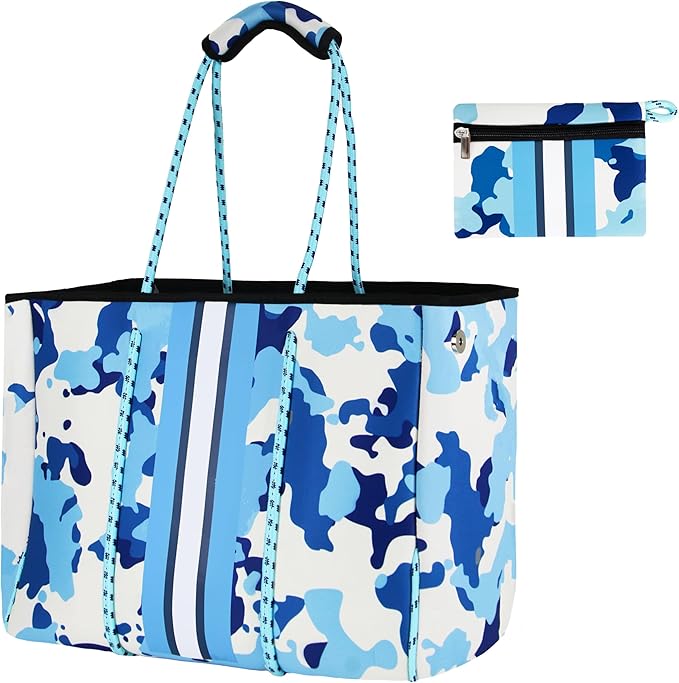 QOGiR Neoprene Multipurpose Beach Bag Tote with Inner Zipper Pocket … … … …