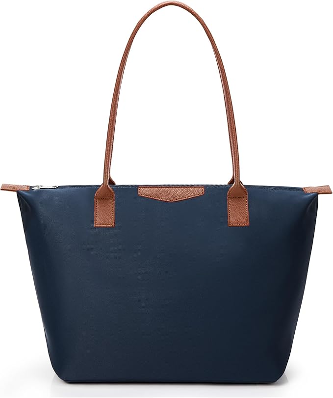 Tote Bag for Women, Nylon Top-Handle Purse with Zipper, Lightweight Foldable Shoulder Hobo Handbag