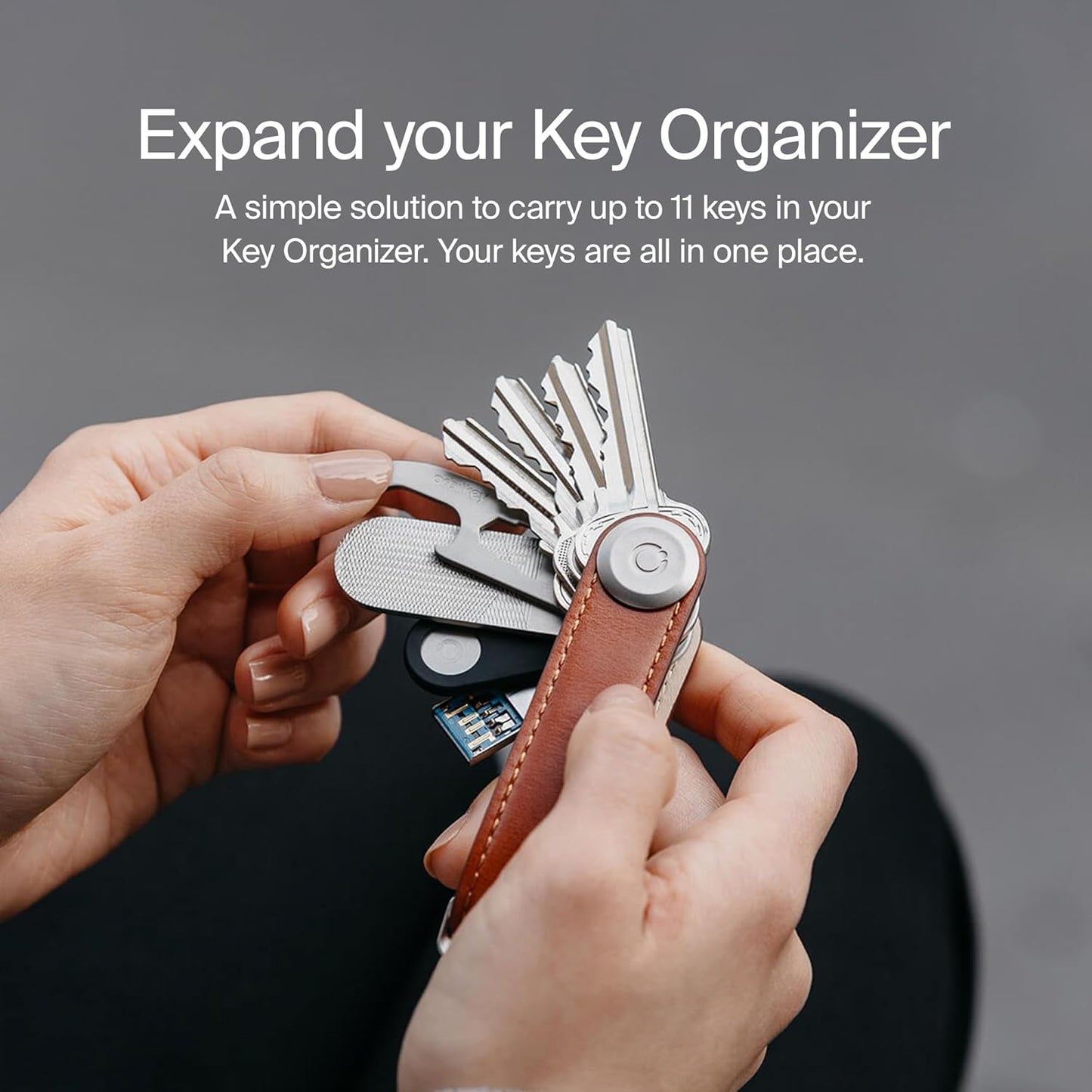 Orbitkey Extension Post for Key Organizer, Add On | Durable Stainless Steel, Easy to Install, Slim Design | Expands Key Organizer to Hold 4 Extra Keys