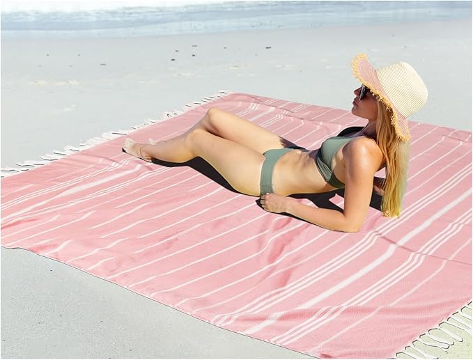 Oversized Turkish Beach Towel Blanket XXL Cotton Sandproof Towels Boho Woven Extra Large Big Sand Free Giant Throw Blankets Huge Quilt XL Picnic Camping Necessities Cloud for Adult Gifts