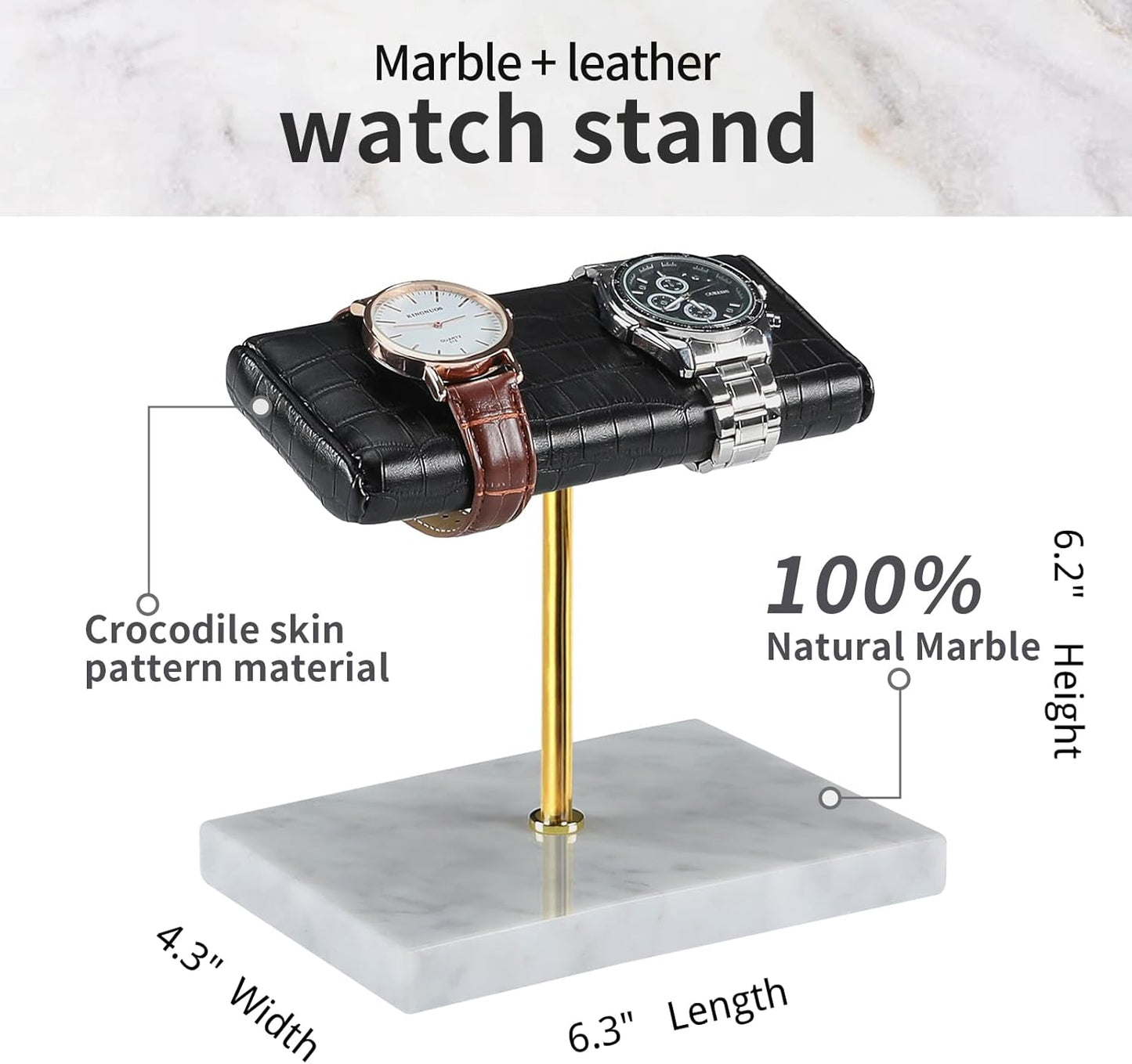 LYS&LYX Watch stand watch display stand watch holder watch Handcrafted watch holder (2--white/glod/croco)