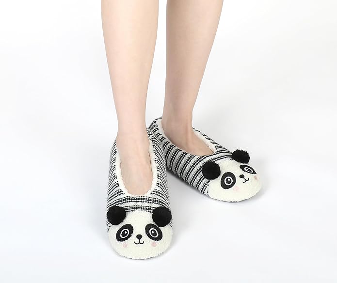 DICUIRD Womens Cute Animal Soft Sole Slipper Socks with Grippers-Fuzzy House Slippers