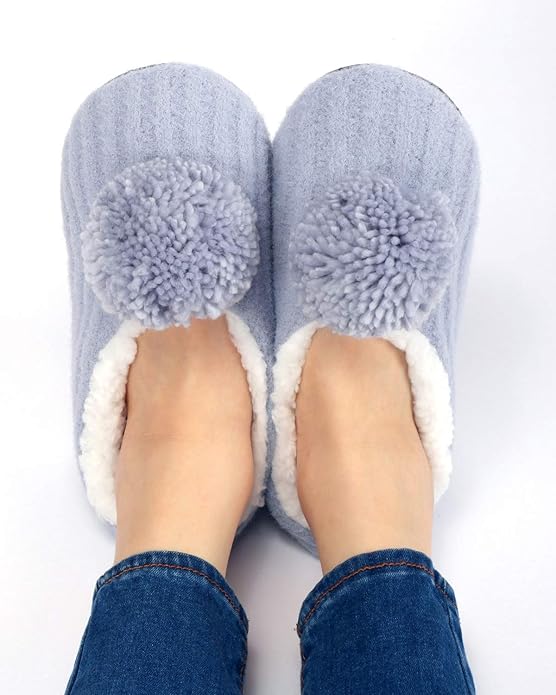 Panda Bros Slipper Socks for Women Grippers, Fuzzy Cozy Fleece Slipper Socks, Soft, Warm House Slippers
