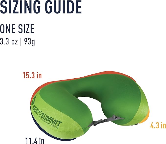 Sea to Summit Aeros Premium Traveller Inflatable Neck Pillow, Lime