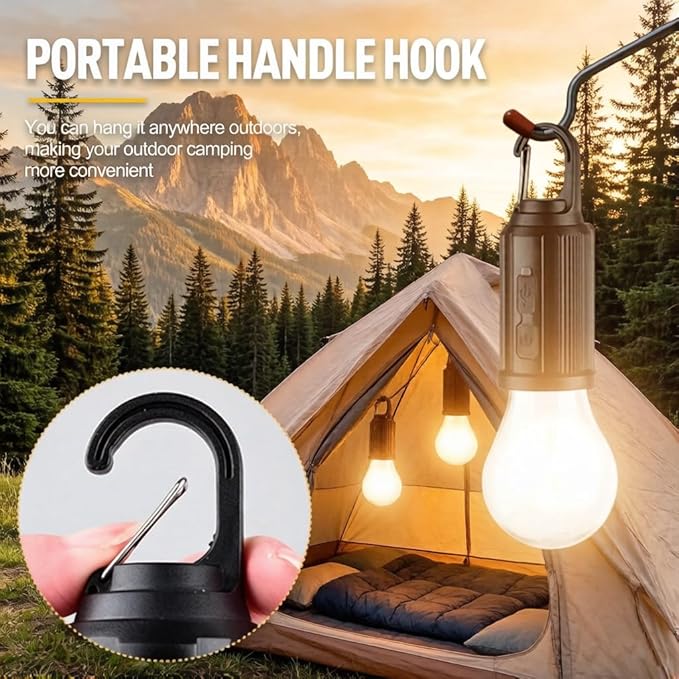 4-Pack Solar Camping Lantern, Portable LED Solar USB Rechargeable Lantern Flashlight Emergency Hanging Light for Indoor Outdoor Home Power Outages Hiking Hurricane (4)